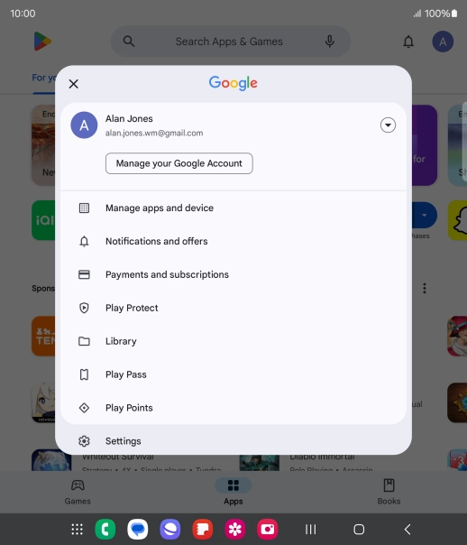 Press Manage apps and device.