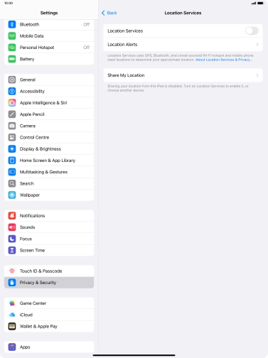 Press the indicator next to 