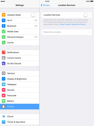 Press the indicator next to 