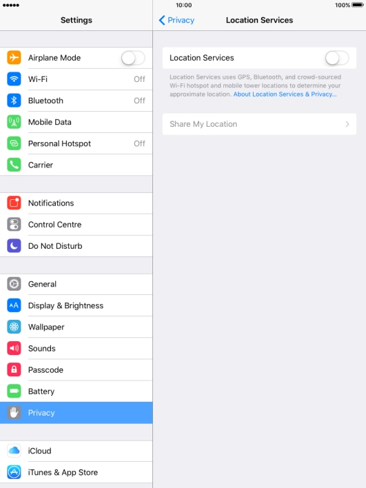 Press the indicator next to 