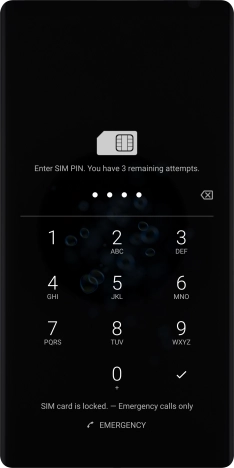 If you're asked to key in your PIN, do so and press the confirm icon. The default PIN is 1111.