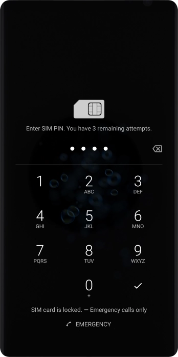 If you're asked to key in your PIN, do so and press the confirm icon. The default PIN is 1111.