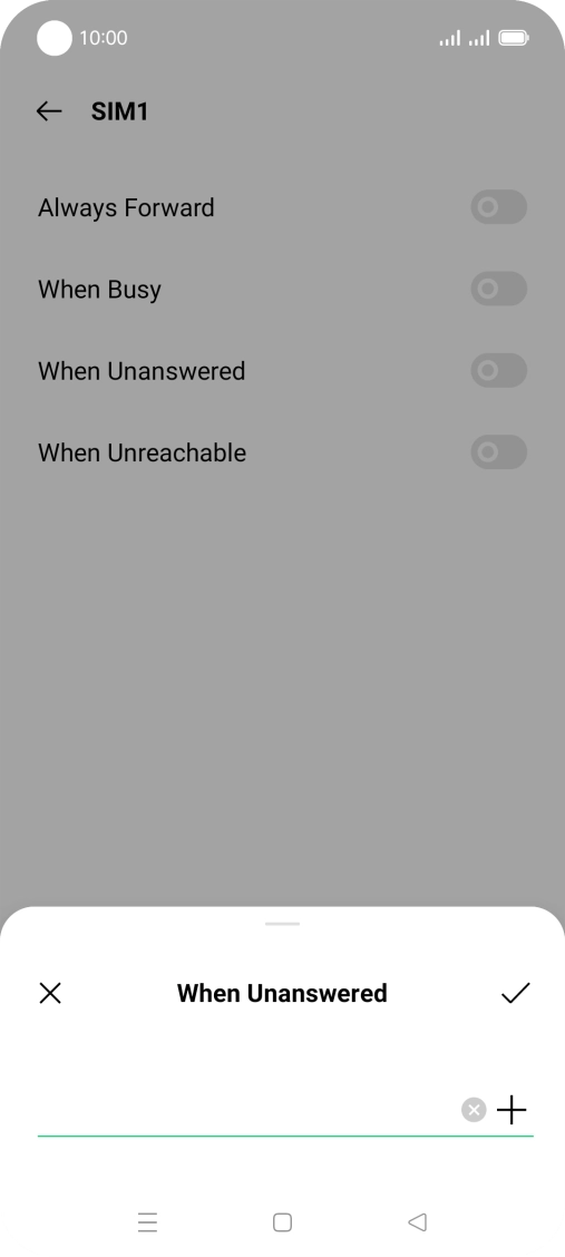 Key in +447953222222 and press the confirm icon.
