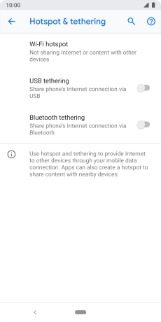 Press Wi-Fi hotspot.