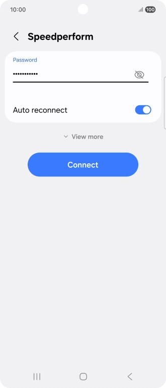 Key in the password for the Wi-Fi network and press Connect.