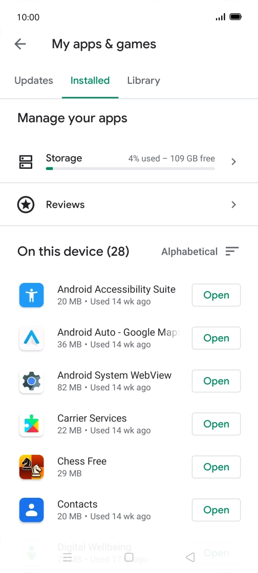 Press the required app.