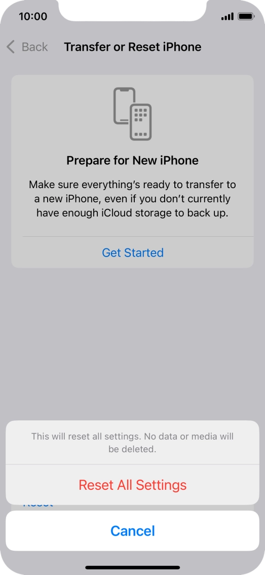 Press Reset All Settings.