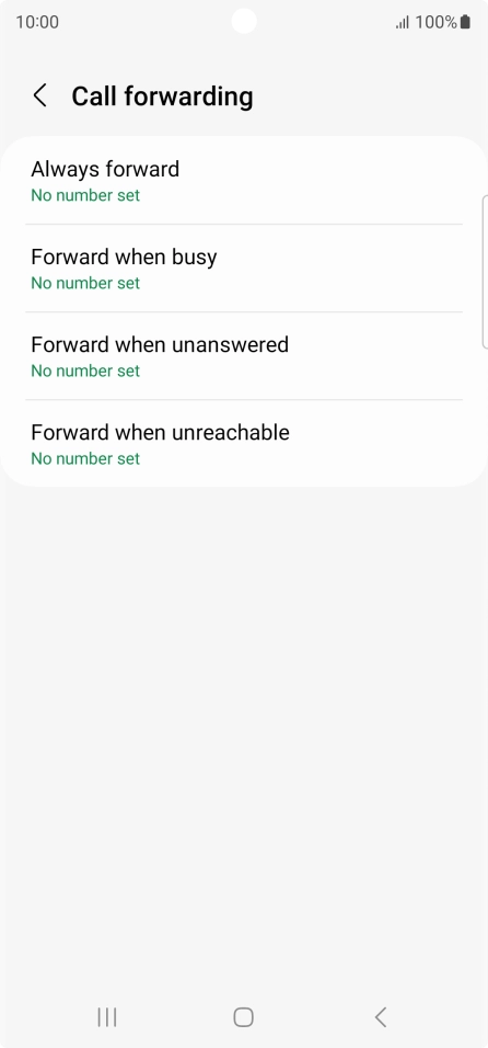 Press the required divert type.