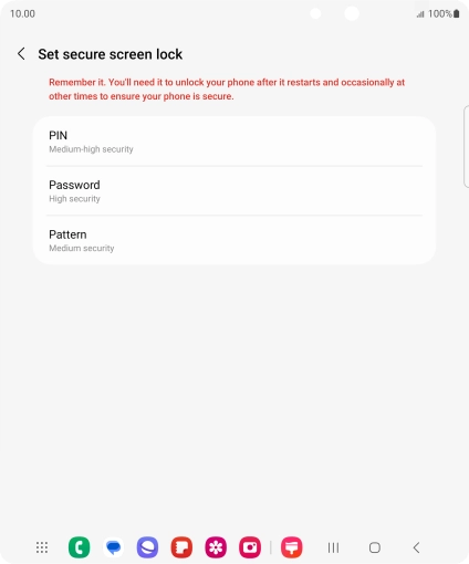 Press the required phone lock code and follow the instructions on the screen to create an additional phone lock code.