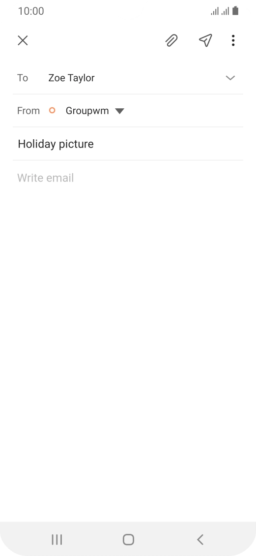 Press the text input field and write the text for your email.