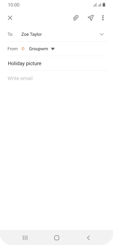 Press the text input field and write the text for your email.