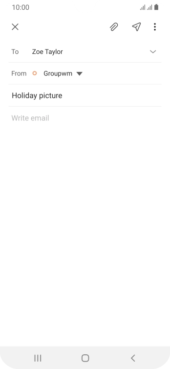 Press the text input field and write the text for your email.