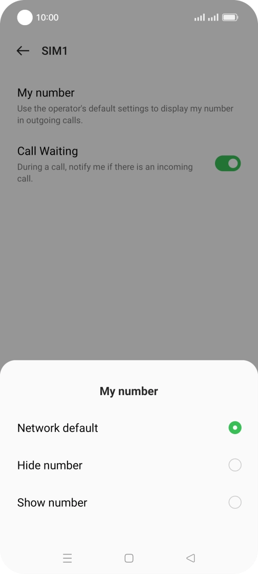 Press Show number to turn on caller identification.