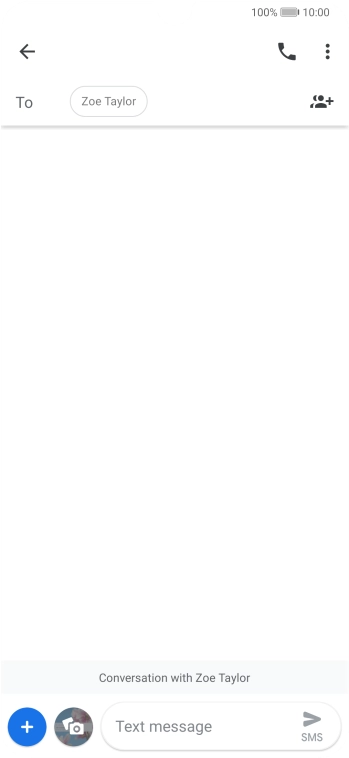 Press the text input field and write the text for your SMS.