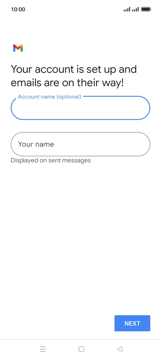 Press Your name and key in the required sender name.