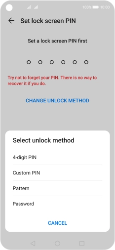 Press the required phone lock code and follow the instructions on the screen to create an additional phone lock code.