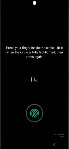Follow the instructions on the screen to create the phone lock code using your fingerprint.