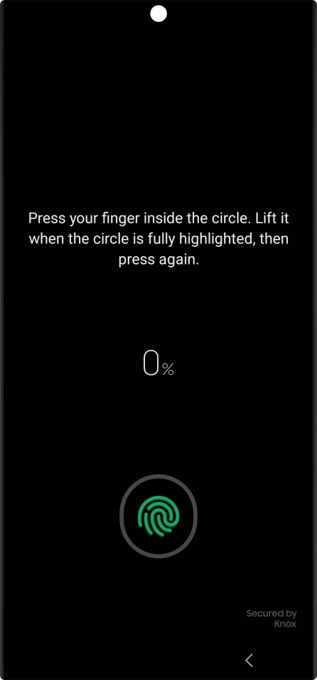 Follow the instructions on the screen to create the phone lock code using your fingerprint.