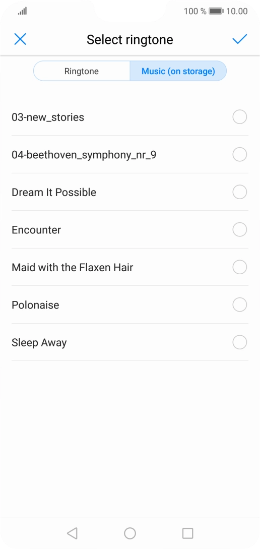 Press the required ring tones to hear them.