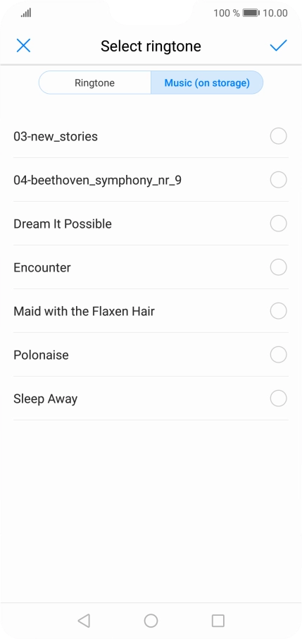 Press the required ring tones to hear them.
