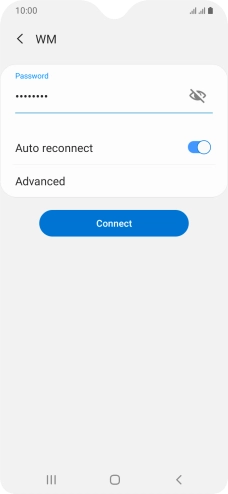 Key in the password for the Wi-Fi network and press Connect.