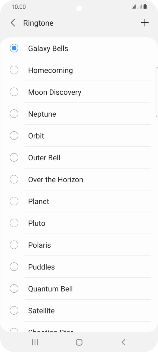 Press the add ring tone icon.