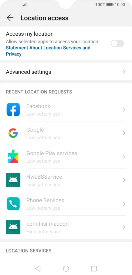 Press the indicator next to 