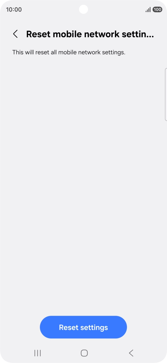 Press Reset settings.