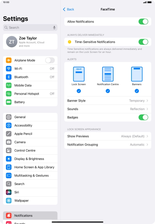 Press the indicator next to 