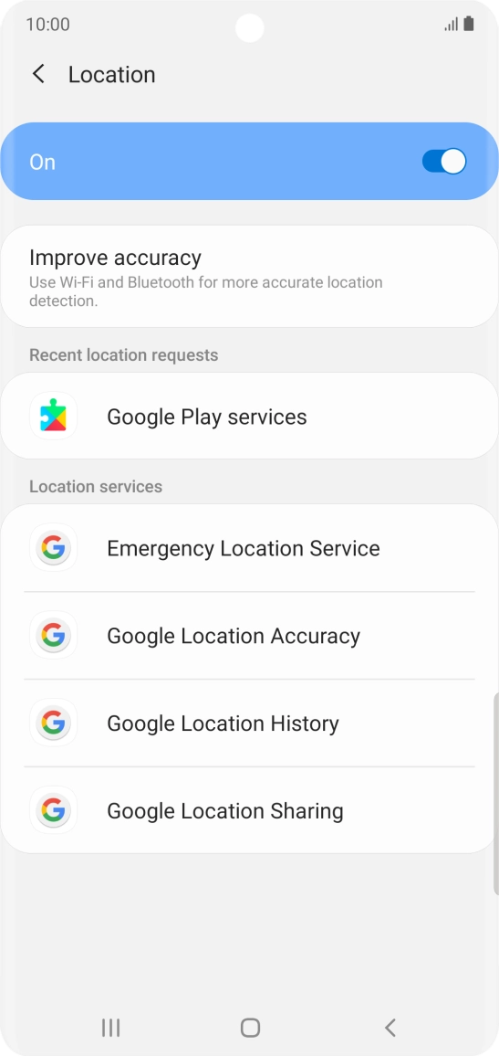 Press Google Location Accuracy.