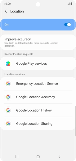 Press Google Location Accuracy.