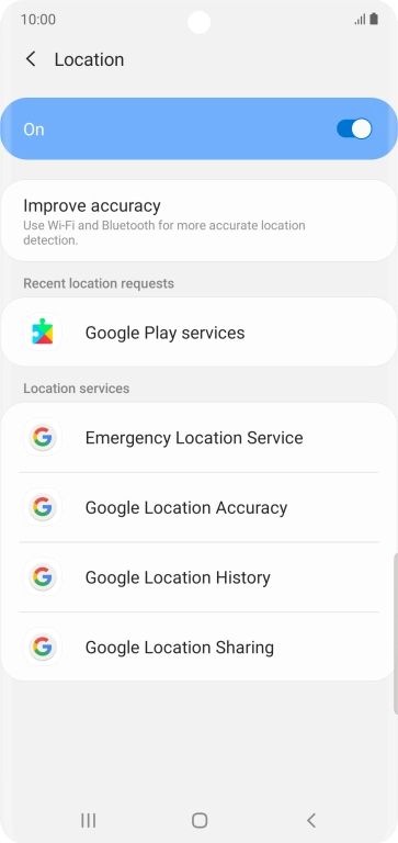 Press Google Location Accuracy.