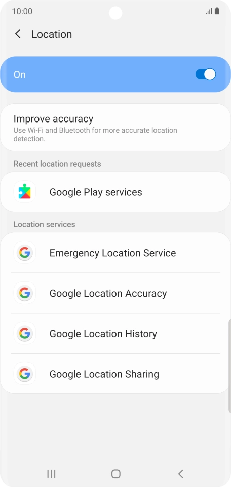 Press Google Location Accuracy.