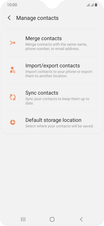 Press Import/export contacts.