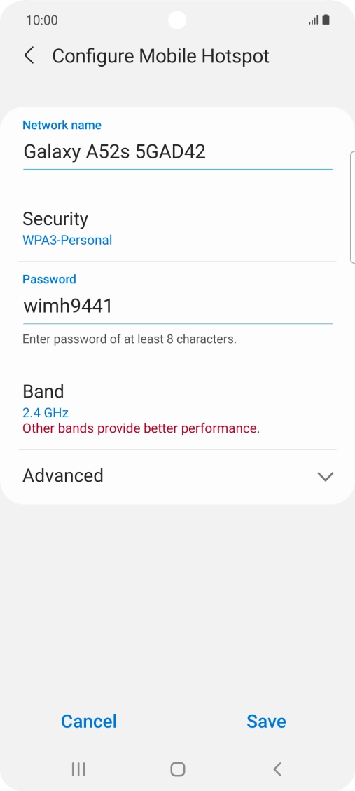 Press the field below 