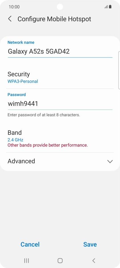 Press the field below 