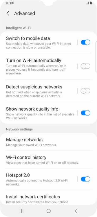Press the indicator next to 