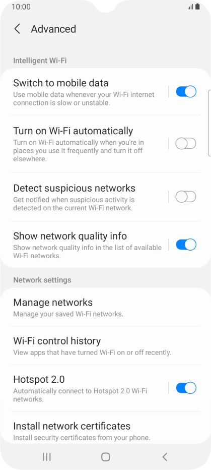 Press the indicator next to 