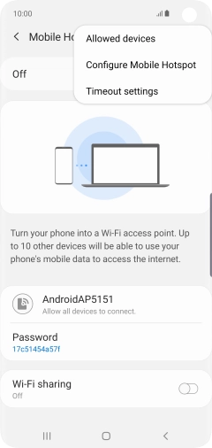 Press Configure Mobile Hotspot.