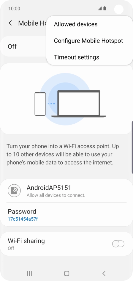 Press Configure Mobile Hotspot.