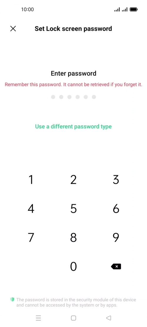 Press Use a different password type.