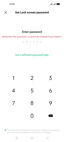 Press Use a different password type.