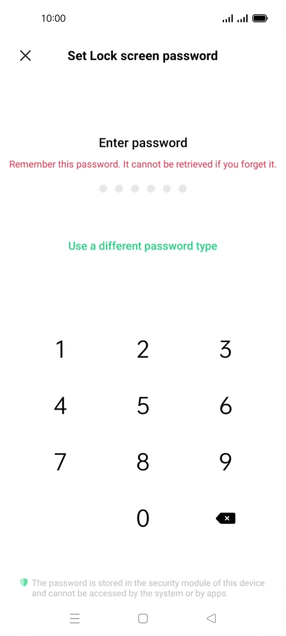 Press Use a different password type.