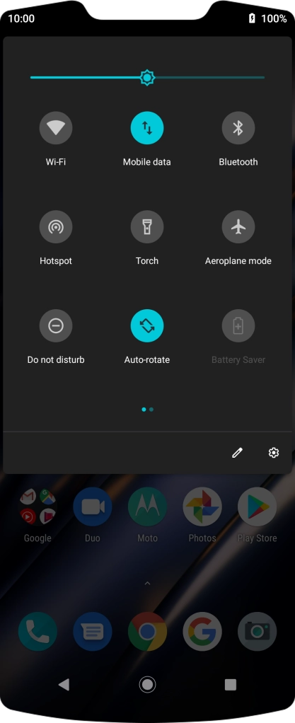 Press the settings icon.