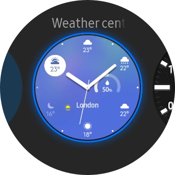 Slide your finger left to see the available watch faces.