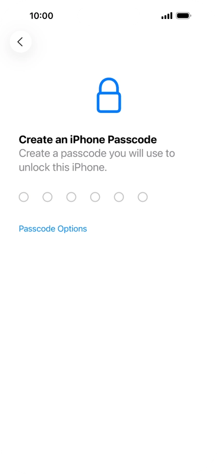 Press Passcode Options.