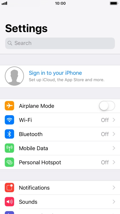 Press Sign in to your iPhone.