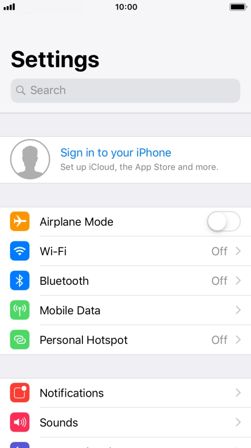 Press Sign in to your iPhone.