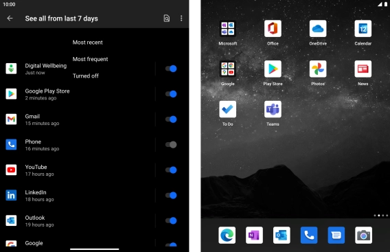 Press the required setting.