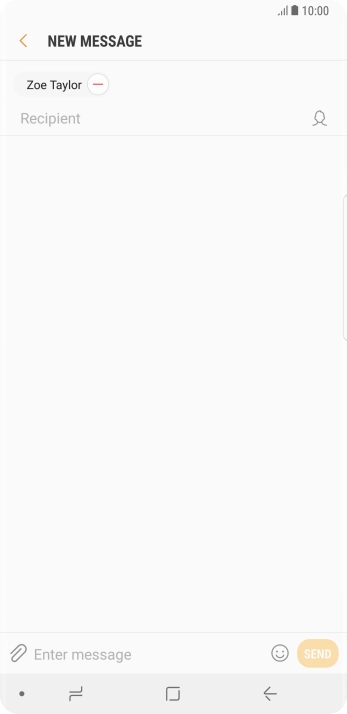 Press the text input field and write the text for your text message.